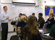 FFA Classroom Photo: FFA students in a classroom learing about agriculture