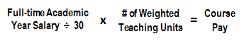 Faculty Pay Formula for Special Session