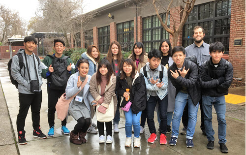 Naha Nikkei students arrive at Chico State for the 2019 Spring Higher Education Preparation Program