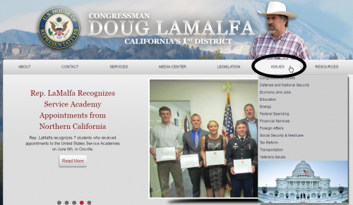 Doug Lamalfa Website Screen Shot