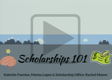 Watch Scholarships 101 presented by the Student Learning Center and Financial Aid && Scholarship Office