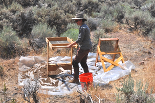 Sifting on-site at the Archaeological Field School