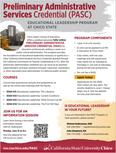 Thumbnail image: Click to link to a PASC Program information flyer. Click to download or view a full-size pdf.