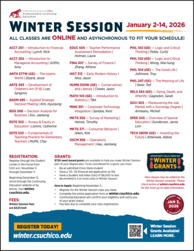 Image of Winter Session Flyer